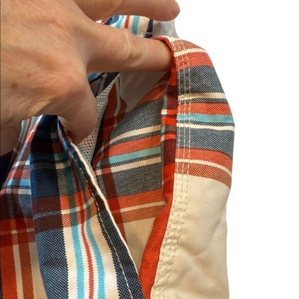 Caribbean Joe Plaid Swim Trunks Men's Medium Elastic Waist Drawstring Pockets M‎ - Picture 6 of 9